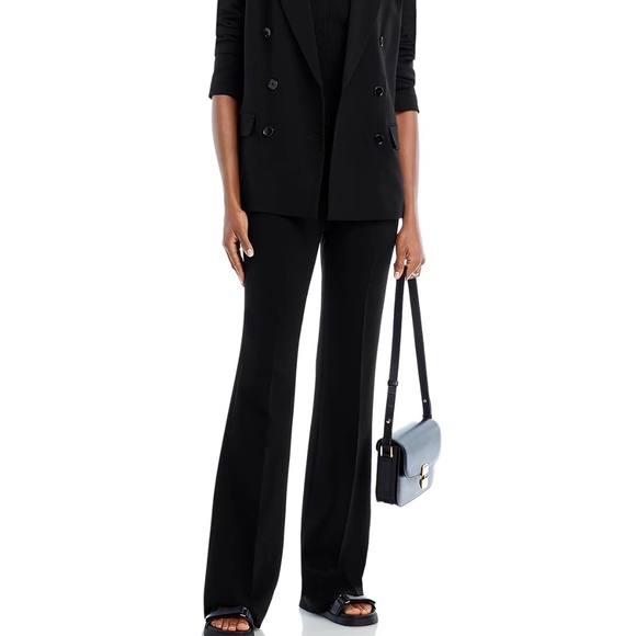 NWT Theory Black Demitria Admiral Crepe Flared Pants - Size 6 - Picture 3 of 8